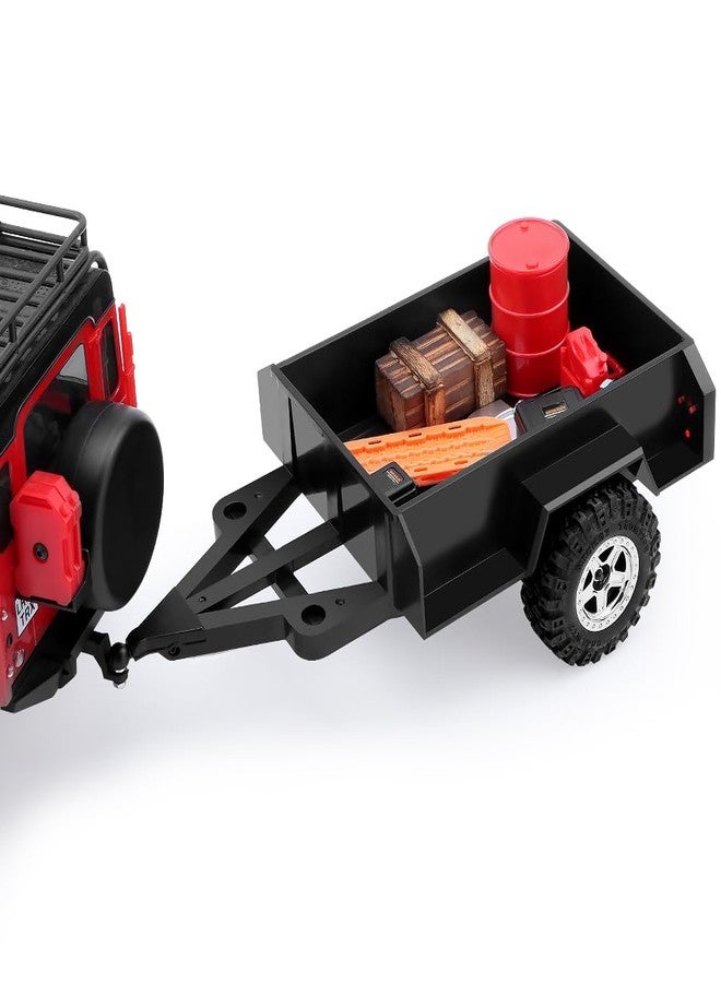 GLOBACT 1/18 RC Trailer with Hitch RC Crawler Accessories for TRX4M Defender 1/18 RC Crawler Upgrade - Image 2
